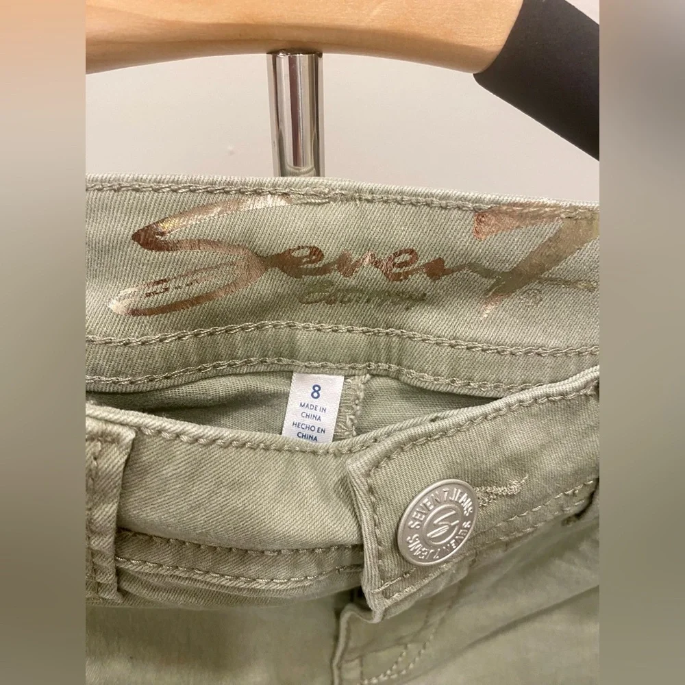 Seven7 Women's Starlette Cropped Jeans - Sage - Picture 2 of 6